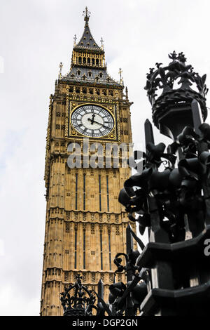 Tour de l'horloge, Big Ben, Palais de Westminster, l'UNESCO World Heritage Site, Londres, Angleterre, Royaume-Uni, Europe Banque D'Images