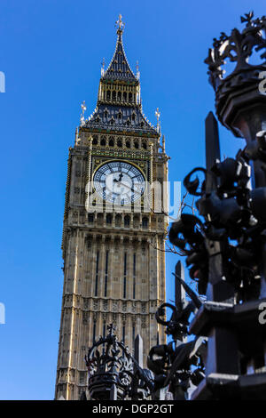 Tour de l'horloge, Big Ben, Palais de Westminster, l'UNESCO World Heritage Site, Londres, Angleterre, Royaume-Uni, Europe Banque D'Images