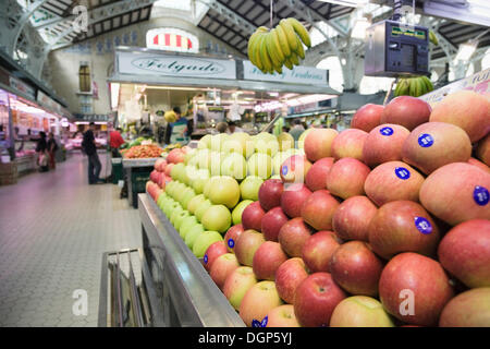 Stand de fruits, Mercado Central Market, Valencia, Comunidad Valencia, Espagne, Europa Banque D'Images