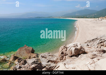 Plage du Liamone beach, Golfe de Sagone, l'ouest de la Corse, Corse, France, Europe Banque D'Images