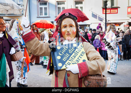 Swabian-Alemannic les caractères traditionnels du carnaval, Carnaval, Rottweil Rottweil, Forêt-Noire, Bade-Wurtemberg Banque D'Images