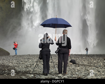 Cascade de Skogafoss, Islande Banque D'Images