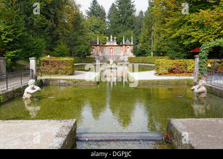 Théâtre Romain, de l'eau dans le parc, château, Hellbrunn Palais Hellbrunn, Salzburg, Salzbourg, Hellbrunn État, Autriche Banque D'Images