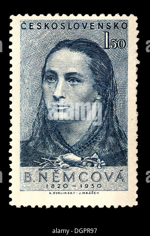 Timbre-poste de la Tchécoslovaquie - Bozena Nemcova (1820-62) de l'auteur tchèque le mouvement de renouveau national tchèque Banque D'Images