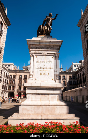 Estatua de Pedro Velarde, Santander, España Banque D'Images