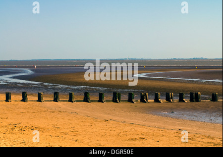 ,Plage,printemps Cleethorpes, North East Lincolnshire, mer Banque D'Images