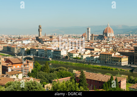 À partir de la Piazzale Michelangelo Florence, Toscane, Italie Banque D'Images