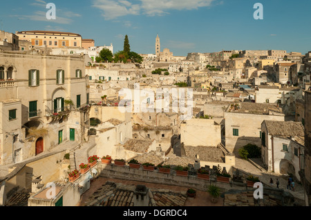 Sasso Barisano, Matera, Basilicate, Italie Banque D'Images