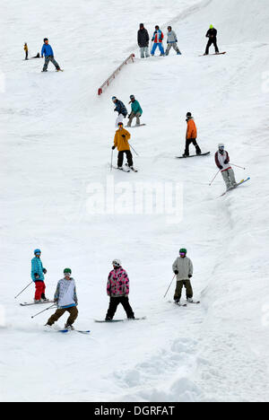 Les skieurs en action, comme centre de ski d'été folgefonn, glacier folgefonna, Norvège, Europe Banque D'Images