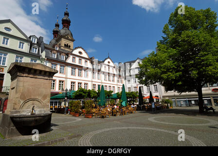 Plan am market place, la vieille ville de Coblence, site du patrimoine mondial de l'Oberes Mittelrheintal paysage du haut Rhin moyen Banque D'Images