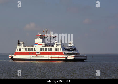 Ferry de la compagnie de navigation à vapeur wyker foehr island, dagebuell, Frise du Nord, Schleswig-Holstein Banque D'Images