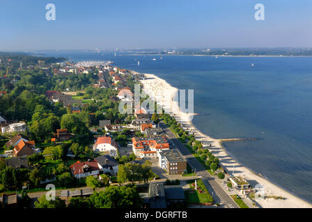 Vue panoramique sur Laboe et Kieler Foerde, Kiel, capitale de l'état à l'arrière de Kiel, dans le Schleswig-Holstein Banque D'Images