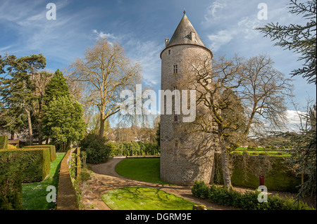 Vue sur le château de la ville de Josselin en Bretagne, France Banque D'Images