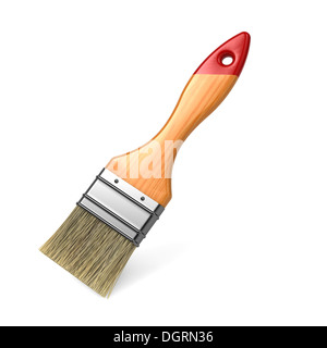 Paintbrush isolé sur fond blanc. Banque D'Images