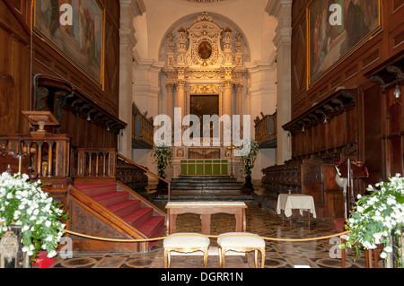 L'autel de la Cathédrale, Syracuse, Sicile, Italie Banque D'Images