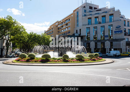 Rotunda do Infante, rond-point, centre de Funchal, Santa Luzia, Funchal, Madeira, Portugal Banque D'Images