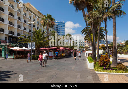 Promenade au bord de l'eau, Puerto de la Cruz, San Telmo, Puerto De La Cruz, Tenerife, Canaries, Espagne Banque D'Images