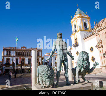 Sculpture l'église et de la Plaza del Socorro Ronda Espagne Banque D'Images