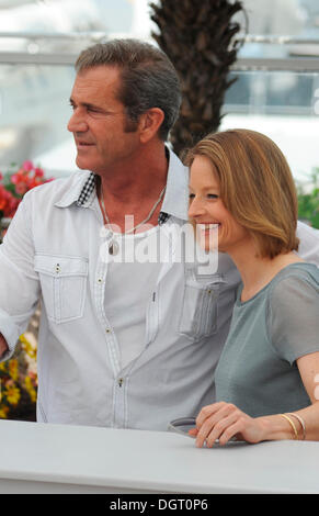 Mel Gibson et Jodie Foster, une séance de photos pour 'le castor' au Palais des Festival, 64e Festival International du Film de Cannes Banque D'Images