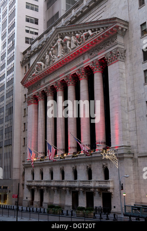 NEW YORK CITY - Wall Street et New York Stock Exchange à Manhattan, 26 décembre 2012 à New York City Banque D'Images