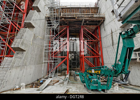 Site de construction de la nouvelle usine hydroélectrique de Rheinfelden, plate-forme d'entrée d'amont, la chambre 4, Rheinfelden - Ost Banque D'Images