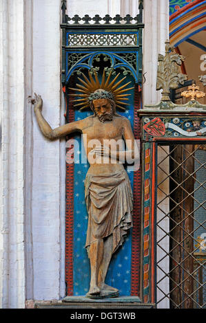 'Holy Body", la statue du Christ ressuscité, dans l'ambulatoire, fin du 14ème siècle, l'église de Sankt Nikolai, Église Saint Nicolas Banque D'Images