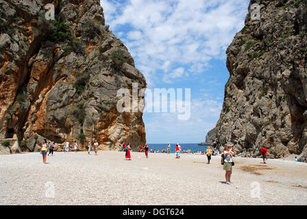 Torrent de Pareis canyon, Cala de Sa Calobra bay, Mallorca, Majorque, Îles Baléares, Mer Méditerranée, Espagne, Europe Banque D'Images