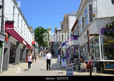 Fore Street piétonne, Redruth, Cornwall, Angleterre, Royaume-Uni Banque D'Images