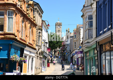 Fore Street piétonne, Redruth, Cornwall, Angleterre, Royaume-Uni Banque D'Images