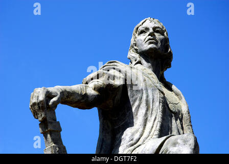 Statue de Christophe Colomb au monastère Monastère de la Rabida, Palos de la Frontera, Costa de la Luz, Huelva région Banque D'Images