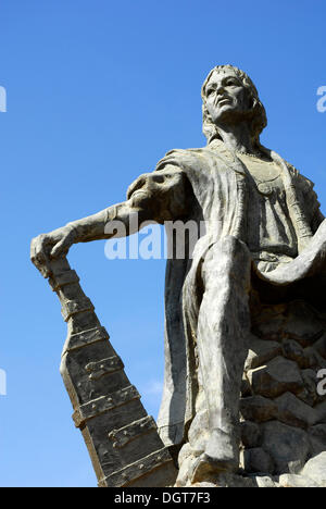 Statue de Christophe Colomb au monastère Monastère de la Rabida, Palos de la Frontera, Costa de la Luz, Huelva région Banque D'Images