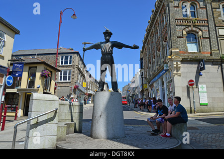 Le mineur d'étain statue, Fore Street, Redruth, Cornwall, Angleterre, Royaume-Uni Banque D'Images