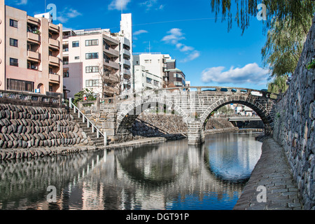 Nagasaki, Japon lors de spectacles 'Megane' Bridge. Banque D'Images