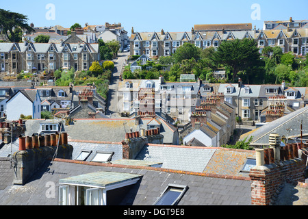 Vue sur les toits, St Ives, Cornwall, Angleterre, Royaume-Uni Banque D'Images