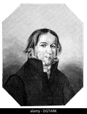 Après Ernst Moritz Arndt, un portrait de 1817, illustration historique de Deutsche Literaturgeschichte, une histoire de l'allemand Banque D'Images
