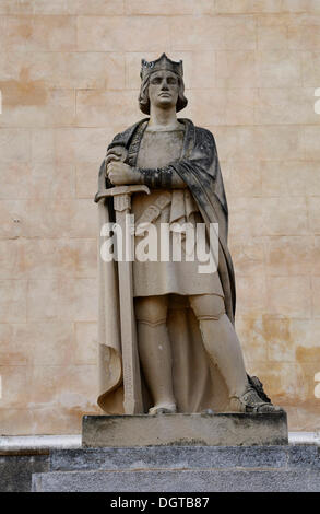 Statue d'Alphonse III, Alphonse III, roi d'Aragon, von Maó, Mahón, Minorque, Iles Baléares, Espagne, Europe Banque D'Images