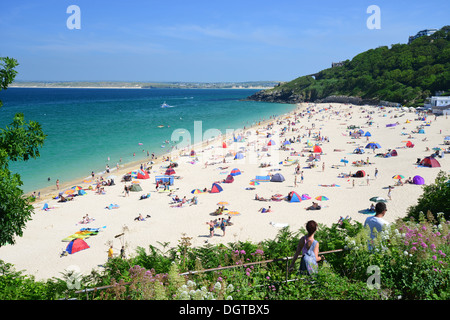 La plage de Porthminster, St Ives, Cornwall, Angleterre, Royaume-Uni Banque D'Images