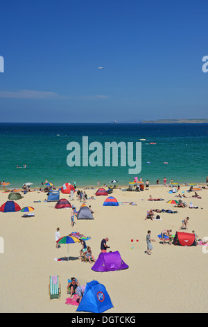 La plage de Porthminster, St Ives, Cornwall, Angleterre, Royaume-Uni Banque D'Images