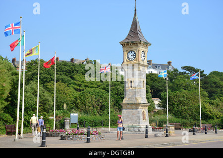 Le Jubilé de diamant de la reine Victoria Tour de l'horloge sur l'Esplanade, Exmouth, Devon, Angleterre, Royaume-Uni Banque D'Images