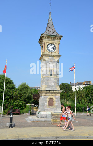 Le Jubilé de diamant de la reine Victoria Tour de l'horloge sur l'Esplanade, Exmouth, Devon, Angleterre, Royaume-Uni Banque D'Images