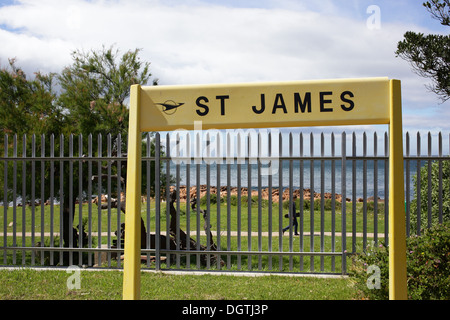 Gare la signe. St James' Ouest Banque D'Images