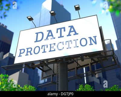 Concept de protection des données sur l'affichage grand format. Banque D'Images