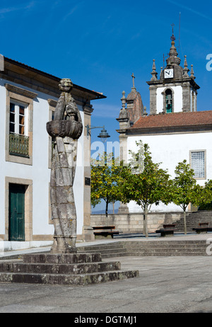 Le Portugal, le Minho, Arcos de Valdevez, le Pelourinho en style manuélin dans le Paços do Concelho square Banque D'Images