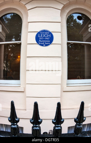 Blue Plaque sur l'ancienne maison de Vivien Leigh Banque D'Images