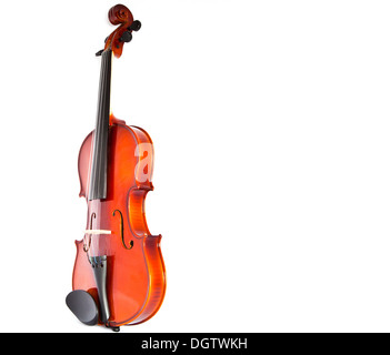 Violon isolé sur fond blanc Banque D'Images