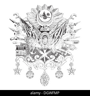 Illustration à la main de l'Empire Ottoman Coat of Arms Banque D'Images