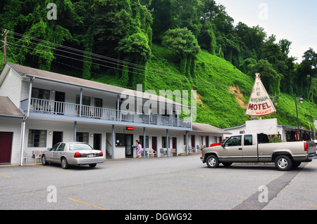 Motel Wigwam, Saunooke, Cherokee Village, North Carolina, USA Banque D'Images