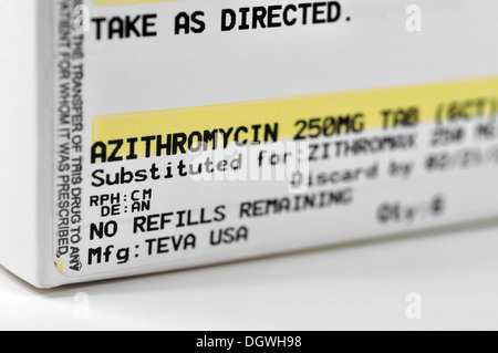 Azithromycin tablets - médicaments d'antibiotiques Banque D'Images