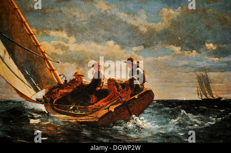 Breezing Up (un bon vent) - par Winslow Homer, 1876 Banque D'Images