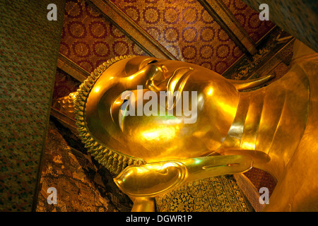 Chef de la Bouddha couché de Wat Pho, Krung Thep, Bangkok, Thailande, Asie Banque D'Images